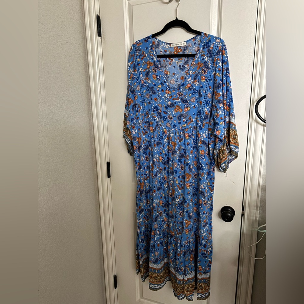 Floral Blue Maxi Dress